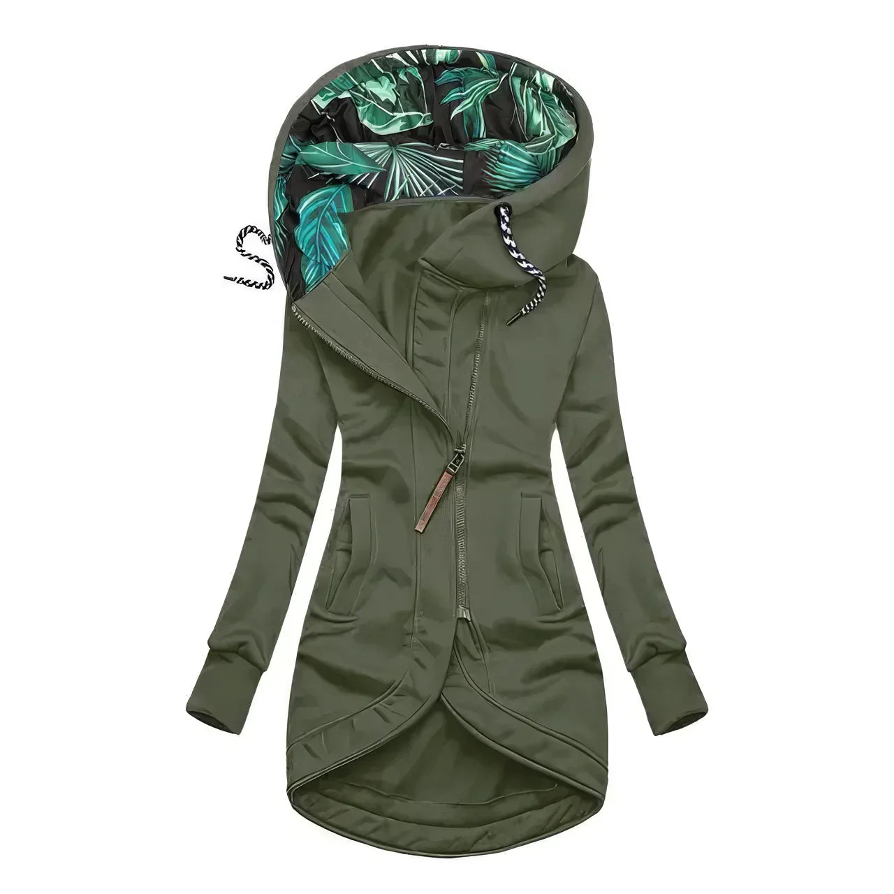 Caroline | Elegant Hooded Jacket with Subtle Print